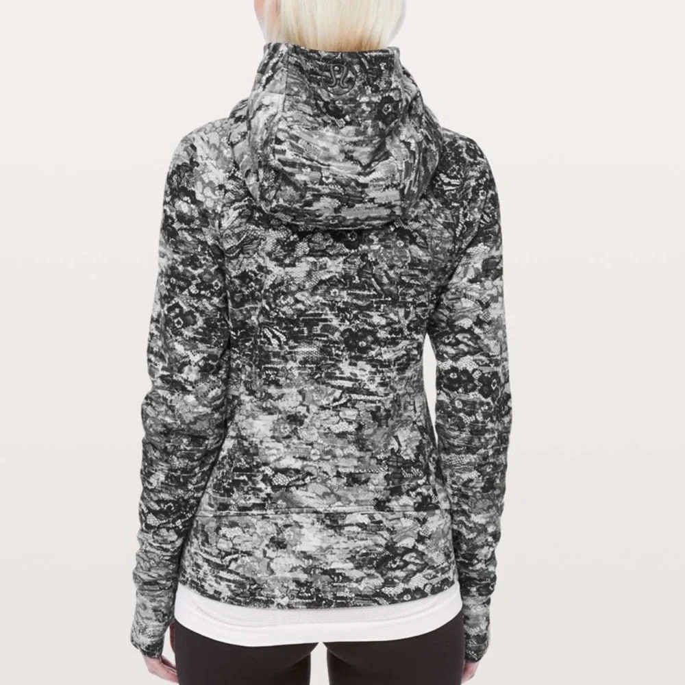 Lululemon Scuba Hoodie Fleece Cotton Size 4 Masked Lace Starlight Black